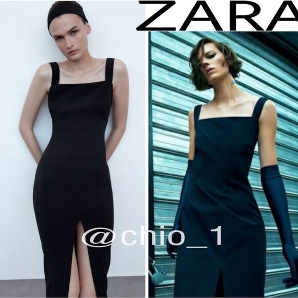 ZARA TUBE BLACK DRESS - Picture 1 of 16
